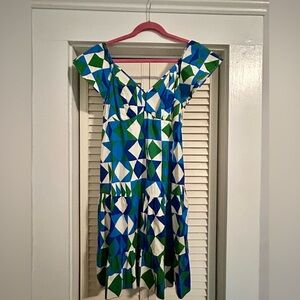 FARM Rio Vibrant Blue and Green Mini Dress